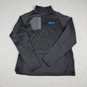 Eddie Bauer Mens Large Black 1/4 Zip Pullover Jacket Amgen EB234 EB234L